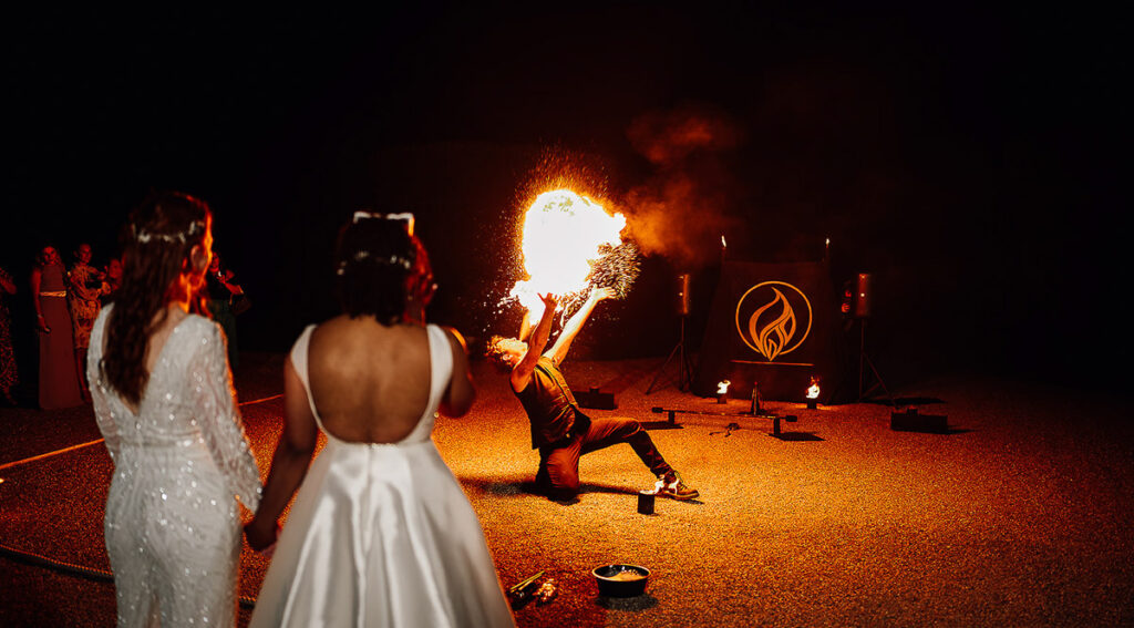 fire eaters Somerset wedding photography